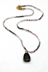 Mini Faceted Stone Buddha Short Necklace -The Buddha Collection-