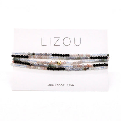 Delicate Faceted Mini Semi Precious Stone Mix Beaded Necklace - N9-015