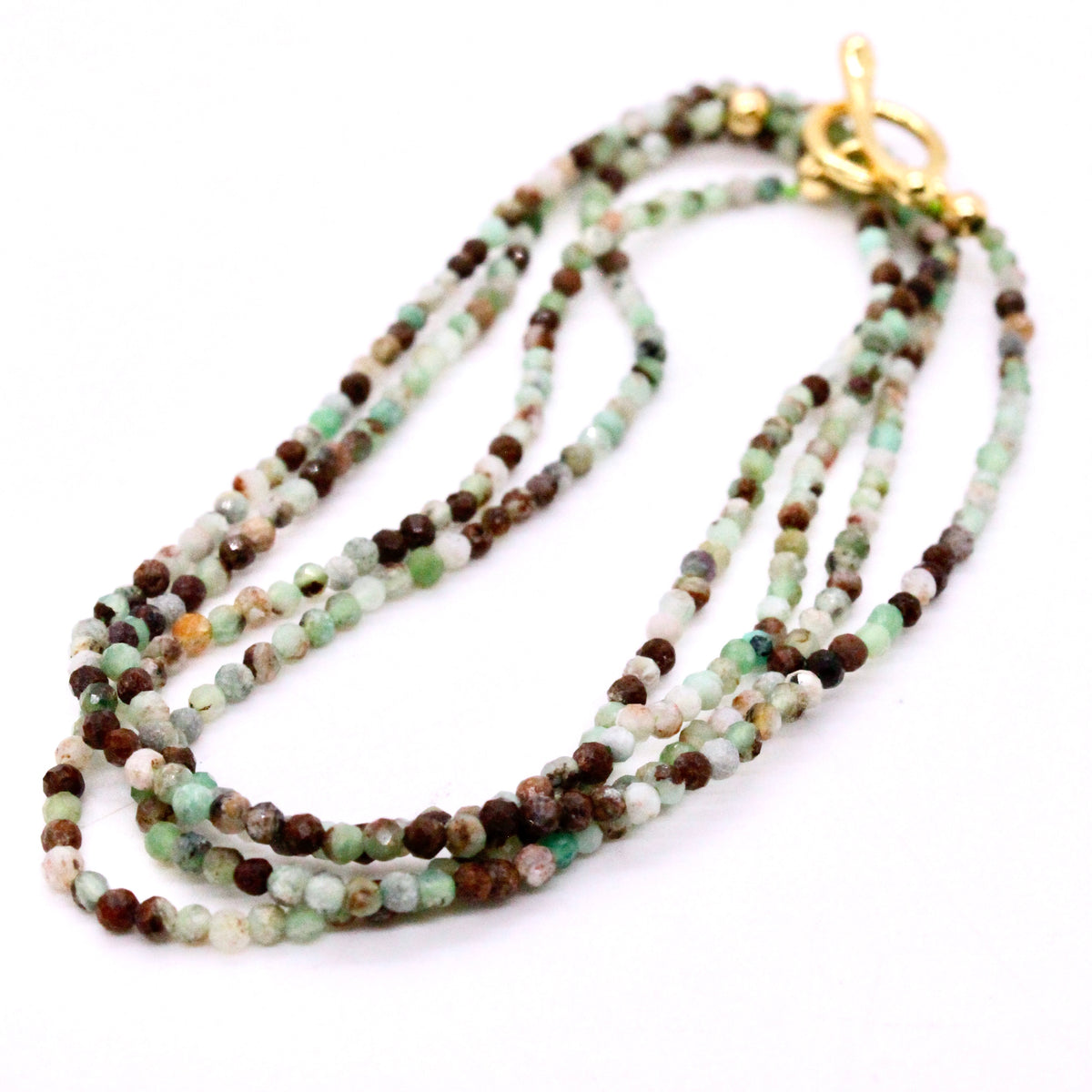 Delicate Faceted Mini Semi Precious Stone Beaded Necklace - N9-110