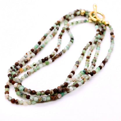 Delicate Faceted Mini Semi Precious Stone Beaded Necklace - N9-110