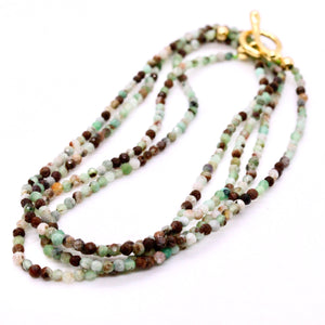 Delicate Faceted Mini Semi Precious Stone Beaded Necklace - N9-110