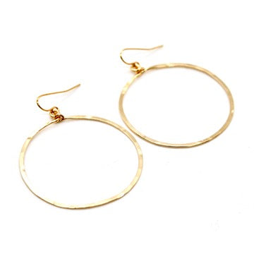 Simple Large Gold Hoop Earrings - E1-004