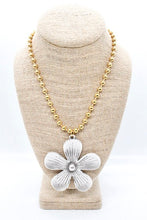 Load image into Gallery viewer, Large Flower Pendant Convertible Gold Chain Necklace

