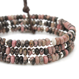 Rhodonite + Silver Bracelet Bundle