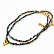 Load image into Gallery viewer, Gold Heart Mini Stone Gold Charm Necklace
