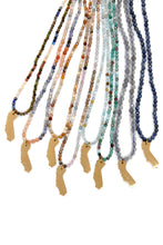 Load image into Gallery viewer, California State Mini Stone Gold Charm Necklace
