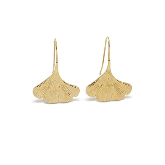 Mini Gingko Gold Earrings - E4-355