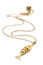 Load image into Gallery viewer, Delicate Articulated Gold Fish Necklace - N2-2564
