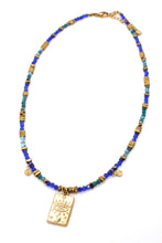 Load image into Gallery viewer, Evil Eye Turquoise Navy Charm Necklace - N2-2620

