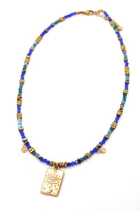 Evil Eye Turquoise Navy Charm Necklace - N2-2620