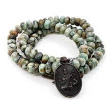 Load image into Gallery viewer, African Turquoise Buddha Bracelet -Buddha Collection-
