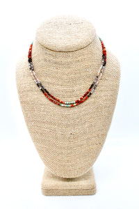 Delicate Faceted Mini Semi Precious Stone Mix Beaded Necklace - N9-003