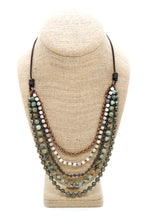 Load image into Gallery viewer, Semi Precious Stone Multi Strand Short Necklace -Layers Collection- N4-002
