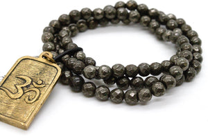 Pyrite Stack Bracelet with Durga Charm -The Buddha Collection- BL-PY-GL