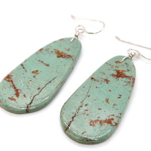 Navajo American Indian Simple Turquoise Stone Earrings