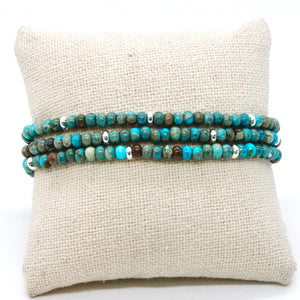 Turquoise Jasper + Silver Bracelet Bundle