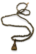 Load image into Gallery viewer, Pyrite Stretch Necklace with Small Buddha -Buddha Collection-
