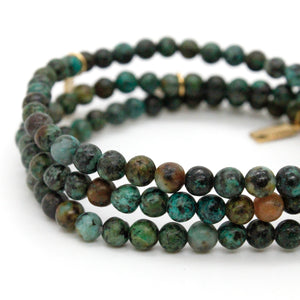 African Turquoise 4mm Stretch Bracelet -Stone Collection-