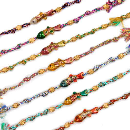 Colorful Enamel Fish Rainbow Bracelet - B4-016