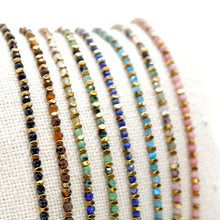 Load image into Gallery viewer, Tiny Faceted Stone and Gold Adjustable Bracelet - B4-031
