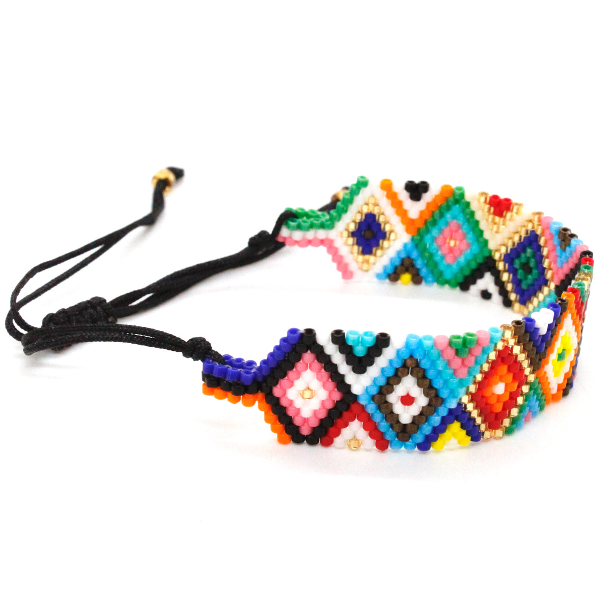 Bright Geometrical Seed Bead Bracelet -B8-028