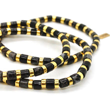 Load image into Gallery viewer, Black and Gold Stretch Stone Bracelet -Stone Collection-
