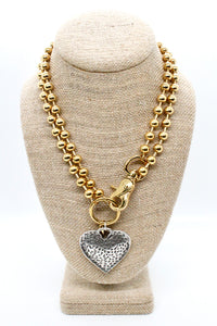 Vintage Style Heart Convertible Gold Chain Necklace