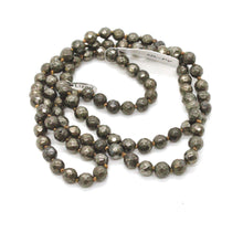 Load image into Gallery viewer, Hand Knotted Faceted Pyrite Bead Necklace - NL-PY
