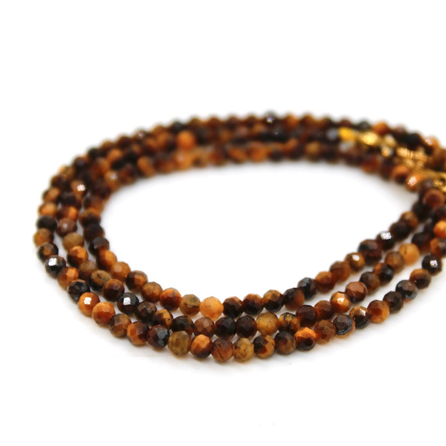 Short Tiger's Eye Stone Necklace - N9-200TE1