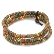 Load image into Gallery viewer, Unakite + Gold Bracelet Bundle
