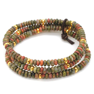 Unakite + Gold Bracelet Bundle