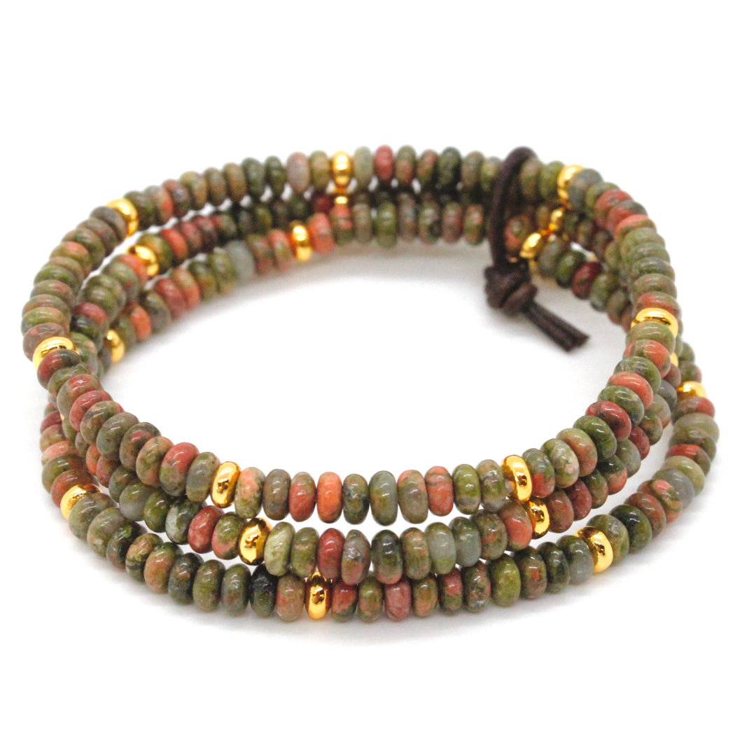 Unakite + Gold Bracelet Bundle