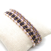 Load image into Gallery viewer, Glass and Gold Stackable Faceted Bracelet -French Flair Collection-
