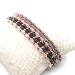 Glass and Gold Stackable Faceted Bracelet -French Flair Collection-