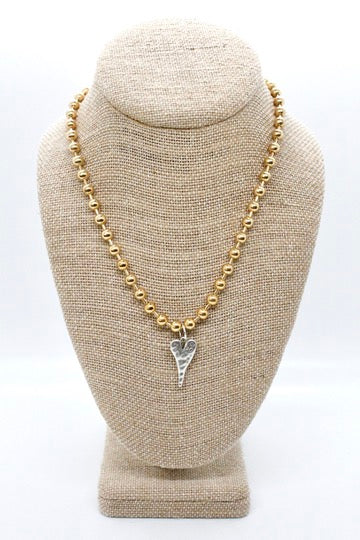 Mini Heart Charm Gold Chain Necklace
