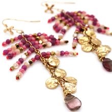 Load image into Gallery viewer, Semi Precious Stone and Mother of Pearl Dangle Earrings - E4-322
