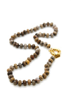 Load image into Gallery viewer, Hand-Knotted Short Silver Leaf Jasper Beaded Necklace - NLS-SLJ
