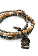 Load image into Gallery viewer, Semi Precious Stone Mix Ganesh Charm Bracelet -The Buddha Collection- BC-114-3G1
