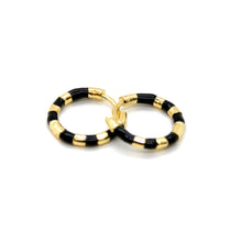 Load image into Gallery viewer, Enamel and Gold Huggie Earrings  - E4-459A

