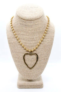 Brass Cutout Heart Convertible Gold Chain Necklace