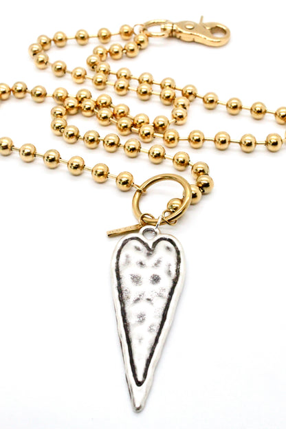 Elongated Heart Convertible Gold Chain Necklace