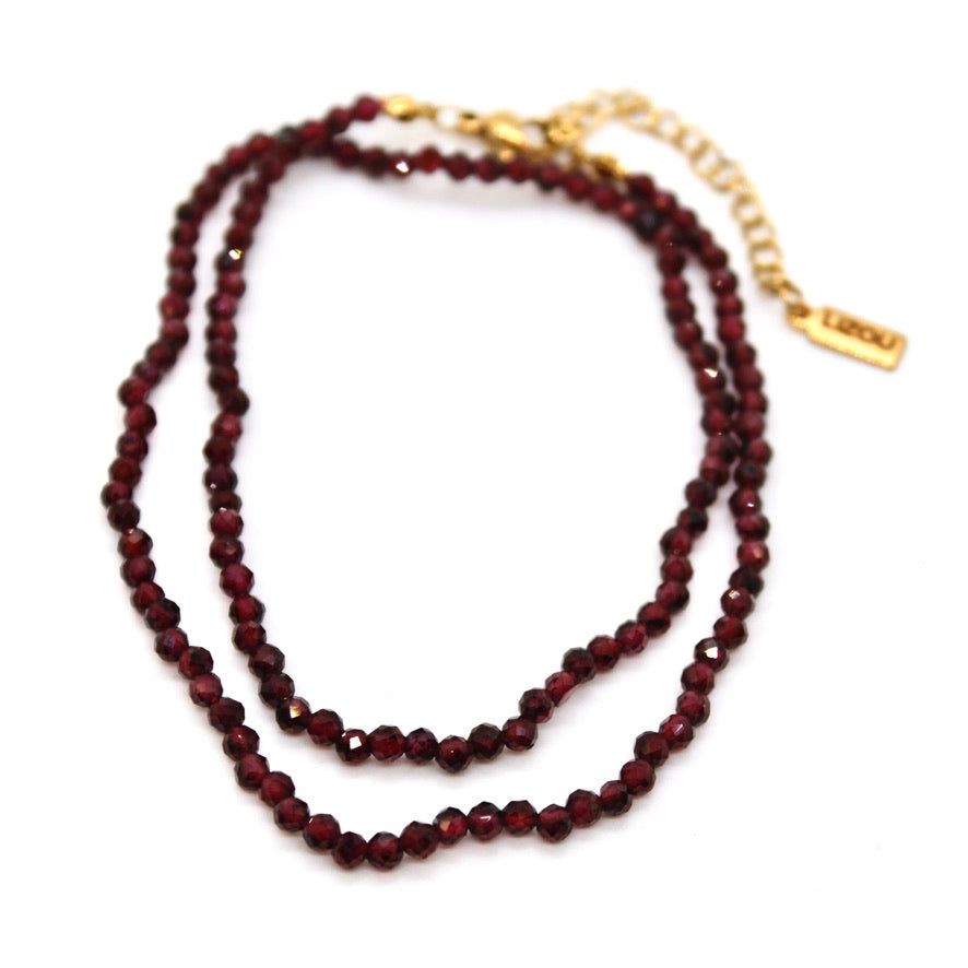 Short Garnet Stone Necklace - N9-200GR