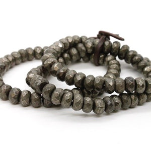 Faceted Pyrite Three Strand Bracelet -BL-PY