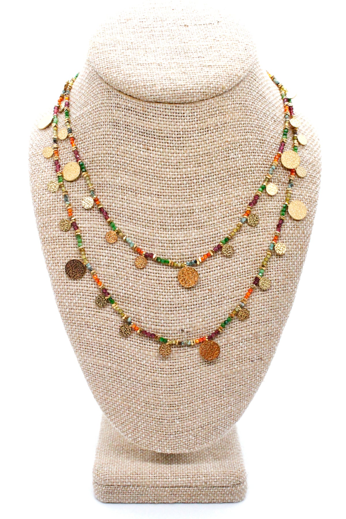 Museum Style Zirconium and Agate Necklace or Bracelet with 24K Gold Plate Charms