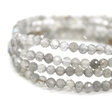 Load image into Gallery viewer, Faceted Labradorite 4mm Stretch Bracelet - B7-018
