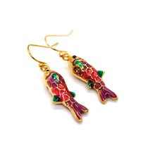 Load image into Gallery viewer, Enamel Small Colorful Fish Earrings - E9-101
