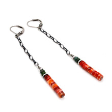 Load image into Gallery viewer, Navajo American Indian Sterling Chain Dangle Earrings
