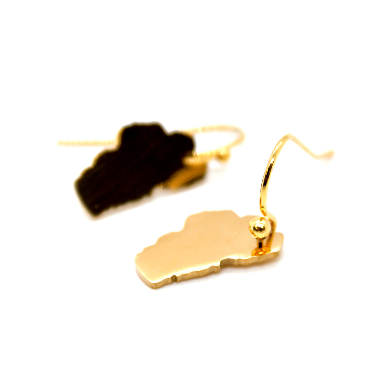 Lake Tahoe Gold Plate Large Charm Earrings - E9-200 GLLT