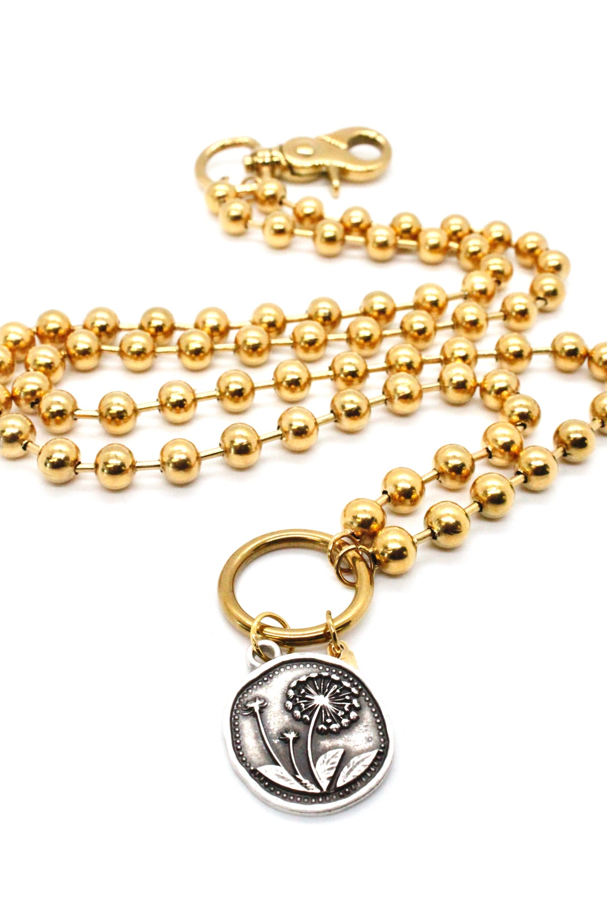 Dandelion Pendant Convertible Gold Chain Necklace