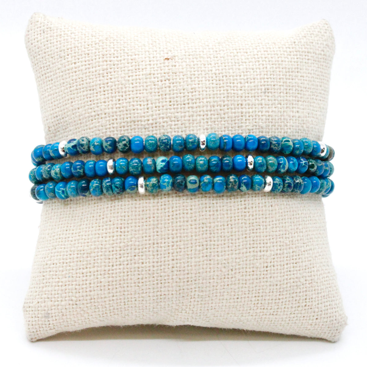 Lake Blue Jasper + Silver Bracelet Bundle